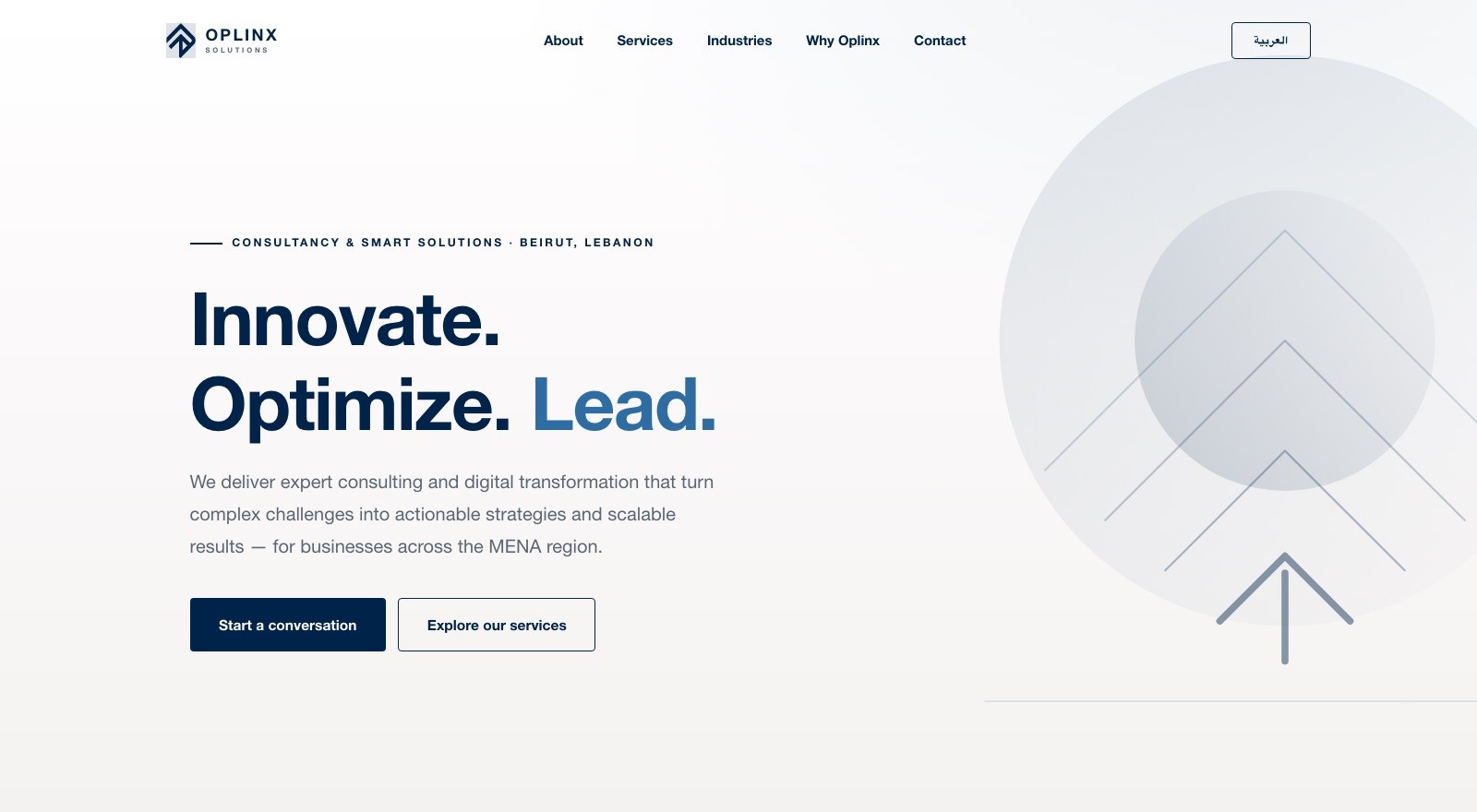 Oplinx Solutions bilingual consultancy website designed and built by kaprera